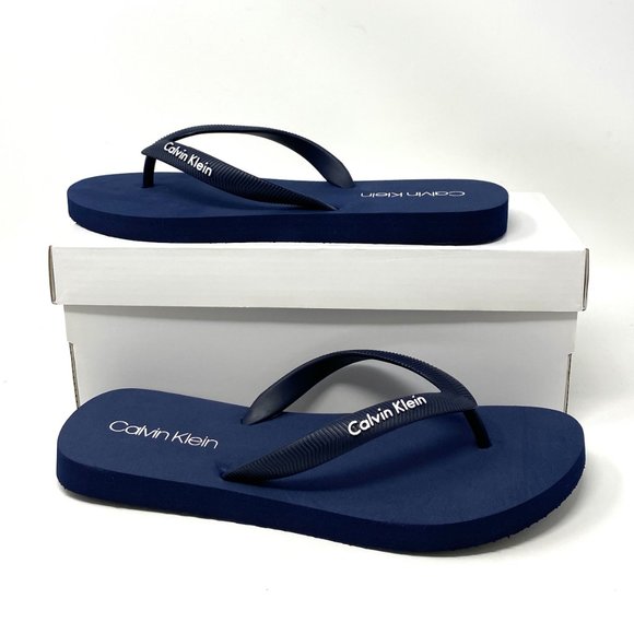 Calvin Klein Halley Logo Flip Flop Sandal Navy Women's Sizes - Picture 6 of 9